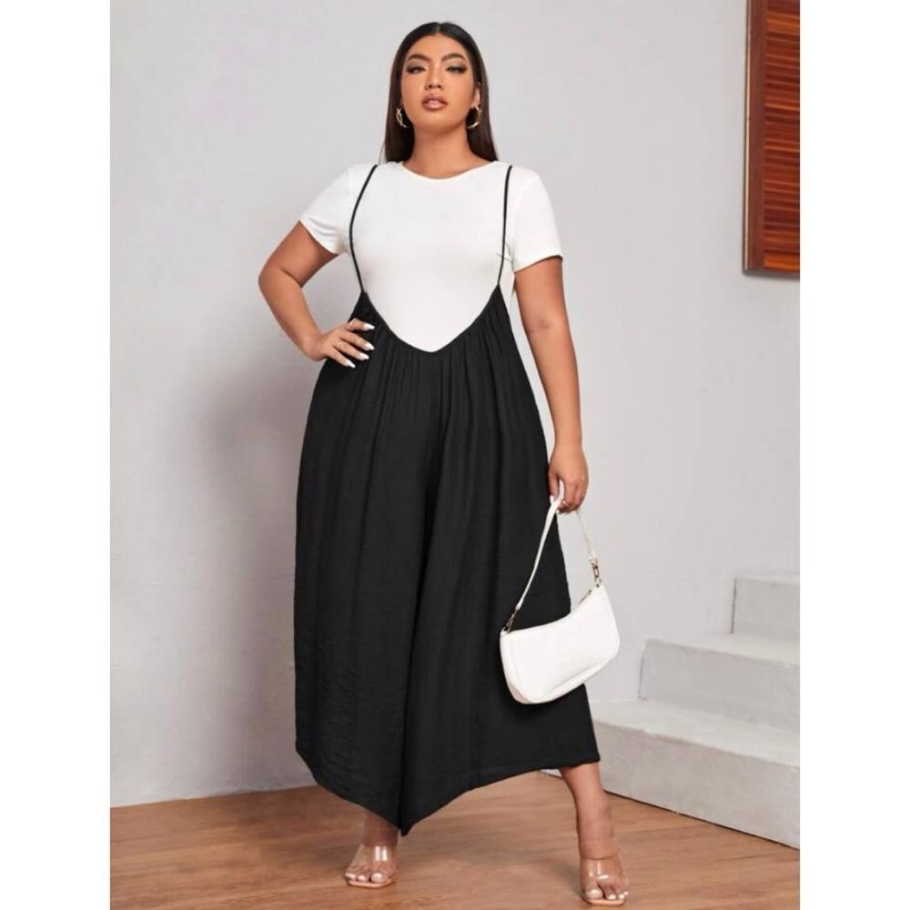 SHEIN Oversized 2XL Elegant Black Jumpsuit for Women